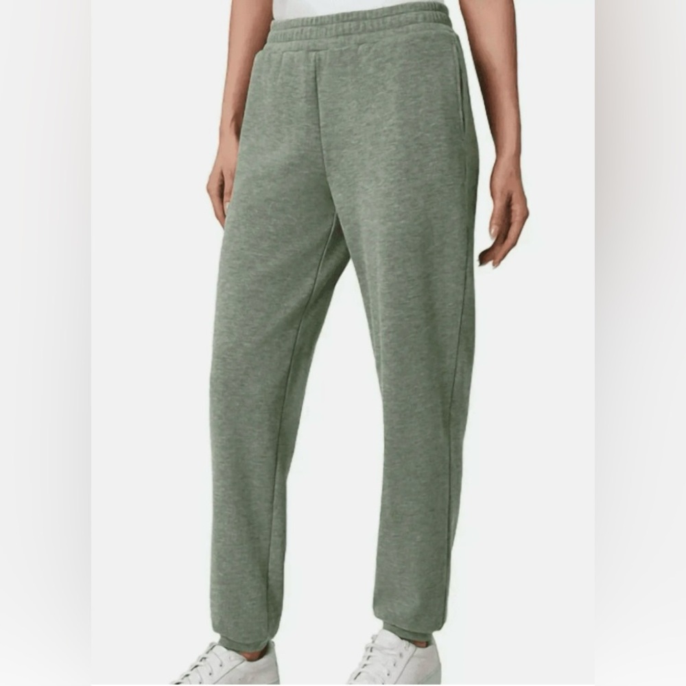 Mondetta Women's Heathered Fleece Jogger Pants, Heather Green, Size M